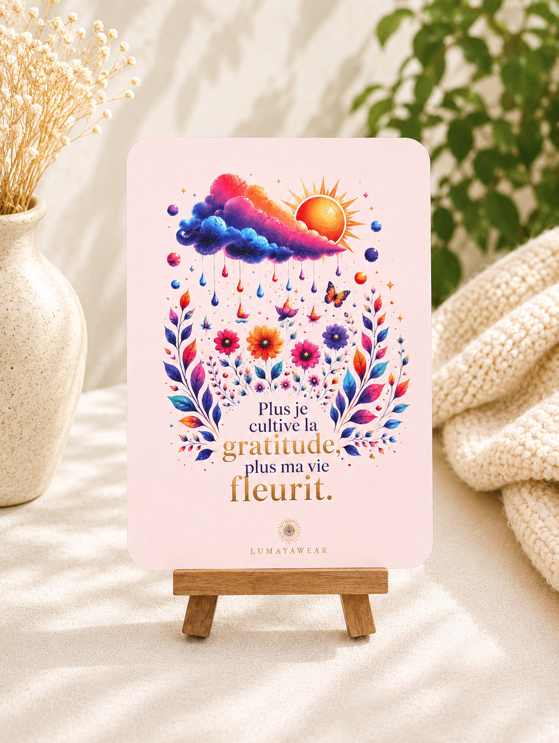 Plus je cultive la gratitude, plus ma vie fleurit — Carte A6