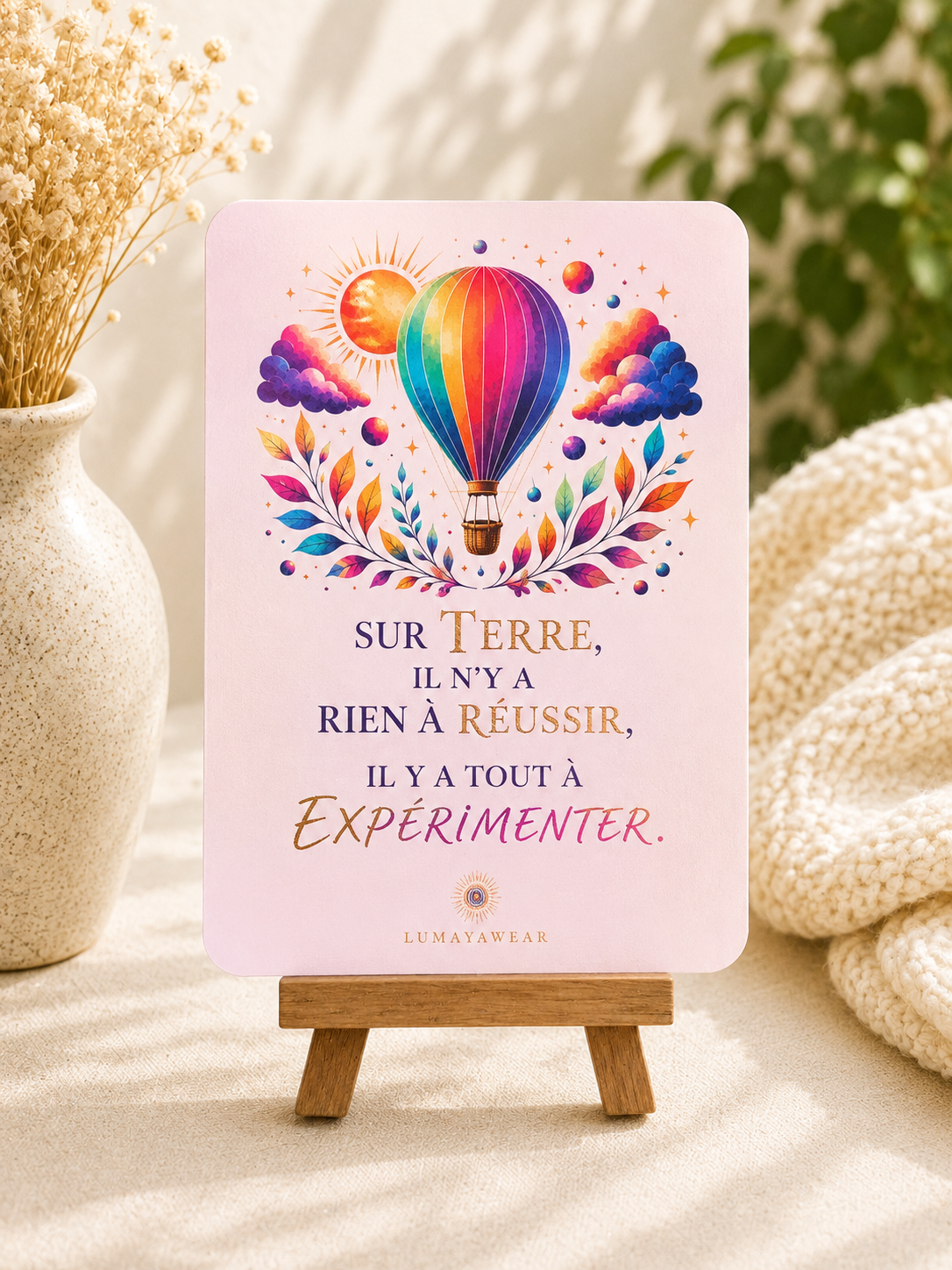 Sur Terre, il n’y a rien à réussir, il y a tout à expérimenter – Carte A6