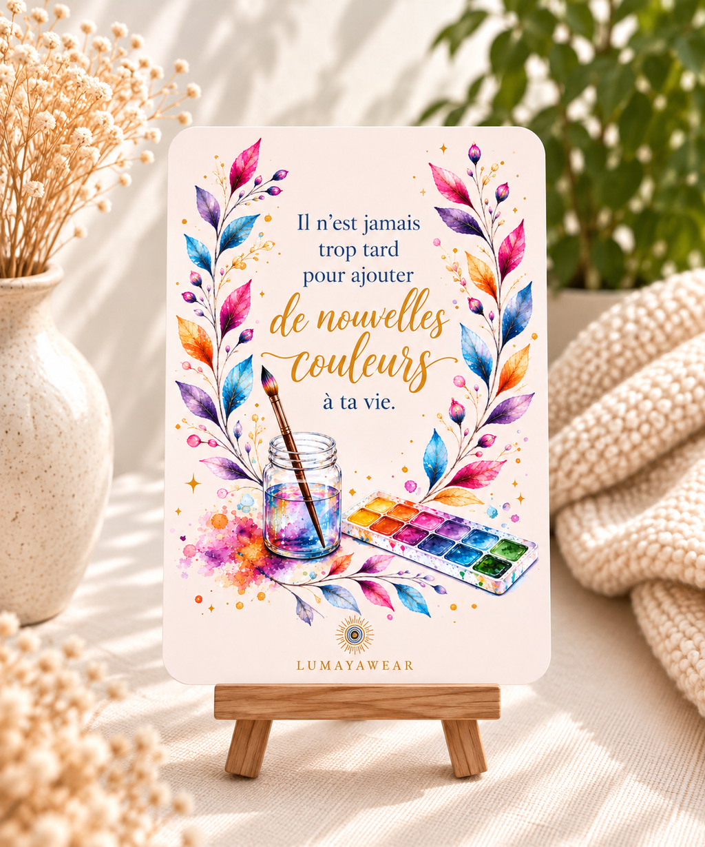 Il n’est jamais trop tard pour ajouter de nouvelles couleurs à ta vie - Carte A6