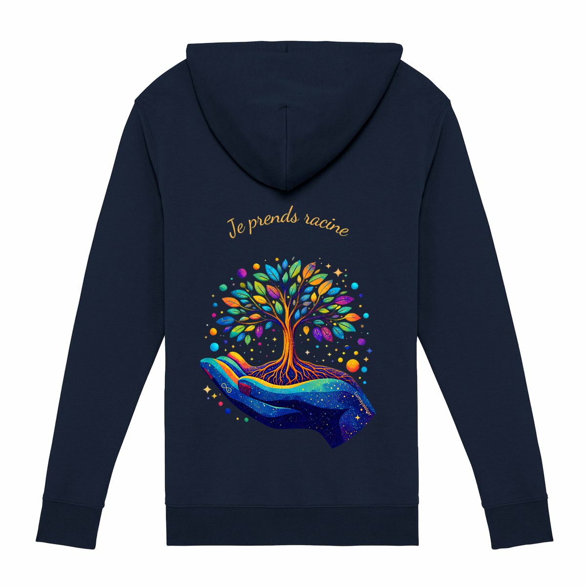 Sweat zippé - L'Enracinement - "Je prends racine" - dos_0