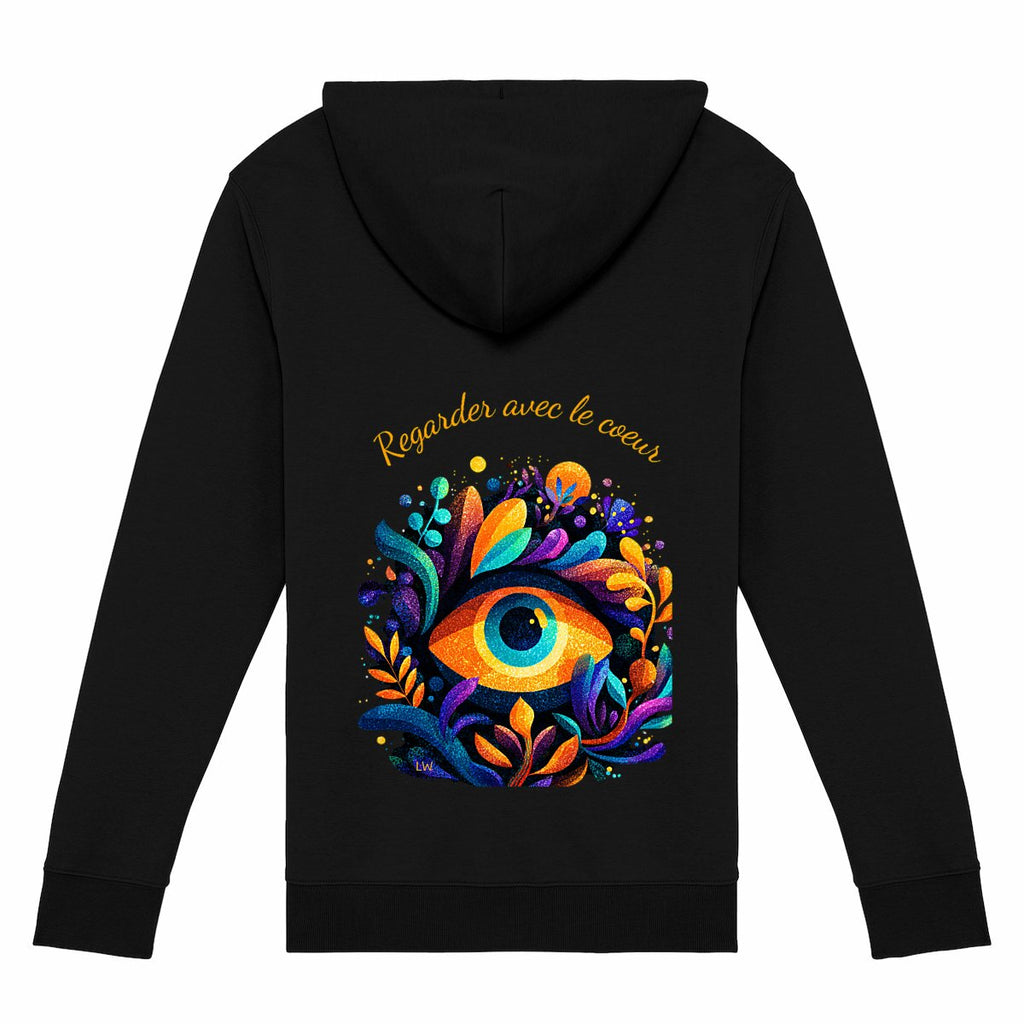 Sweat zippé - Regarder avec le coeur - Ivoire - dos_2